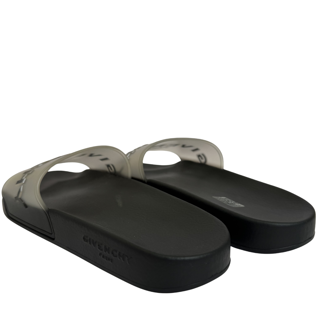 Givenchy Paris Logo Rubber Slides in Black – Size 41