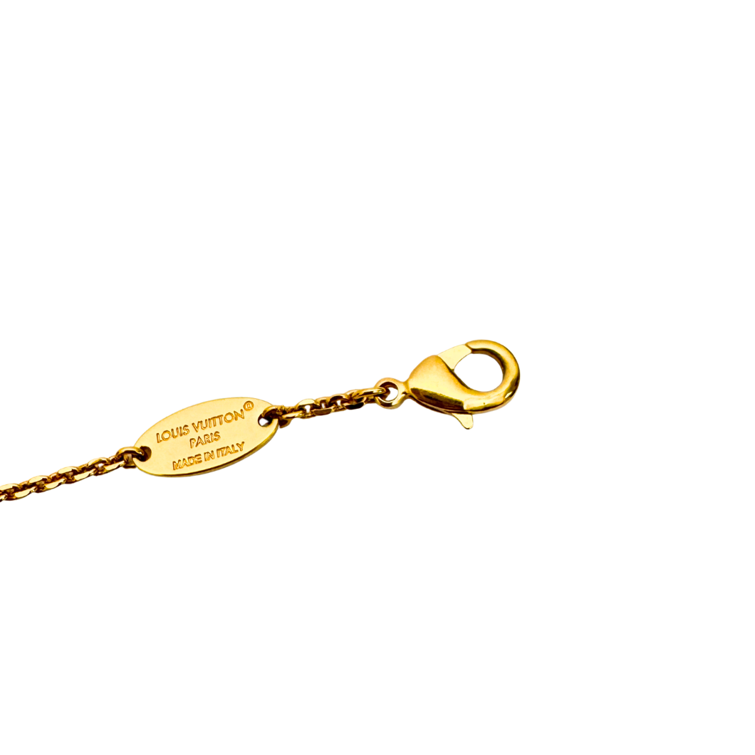 Louis Vuitton Fleur and Initials Bracelet in Gold-Tone