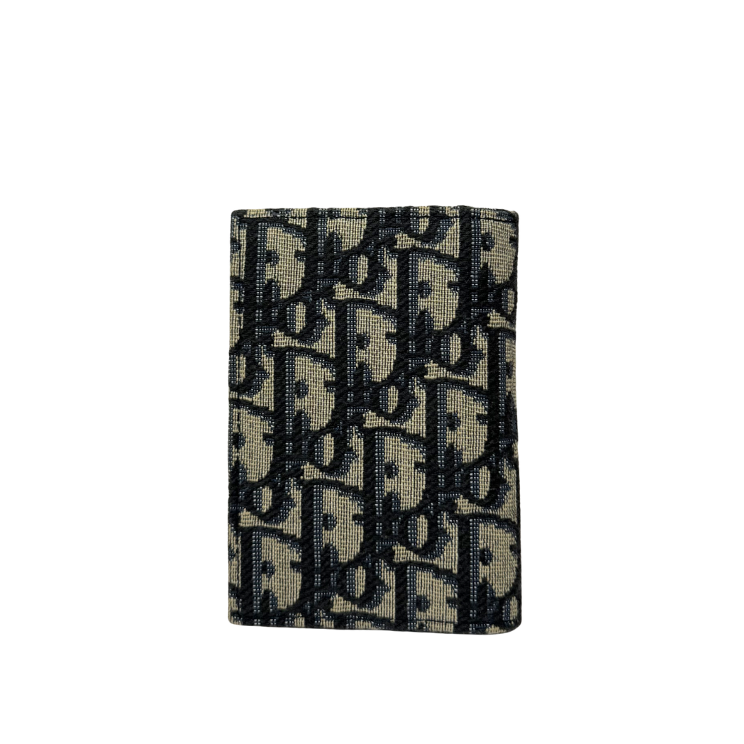 Dior Men's Bi-Fold Oblique Jacquard Card Holder