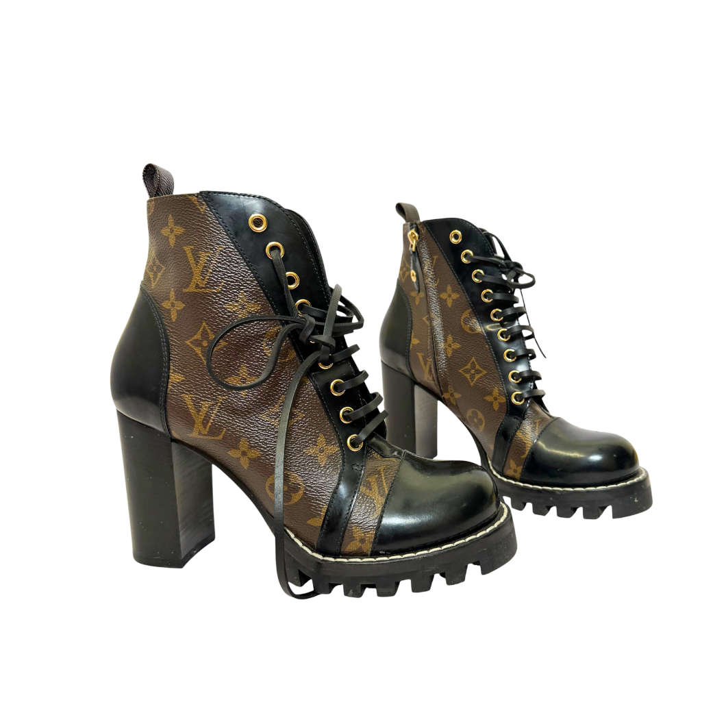 Louis Vuitton Star Trail Ankle Boots in Black Calfskin, Size 39