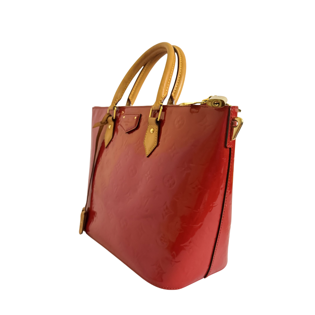Louis Vuitton Brea MM in Pomme d'Amour Patent Leather