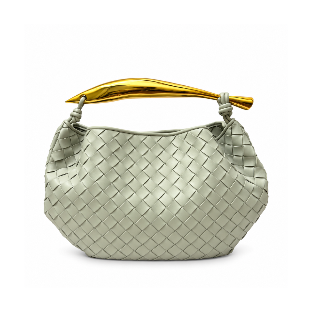 Bottega Veneta Medium Sardine Top Handle Bag in Sage Grey