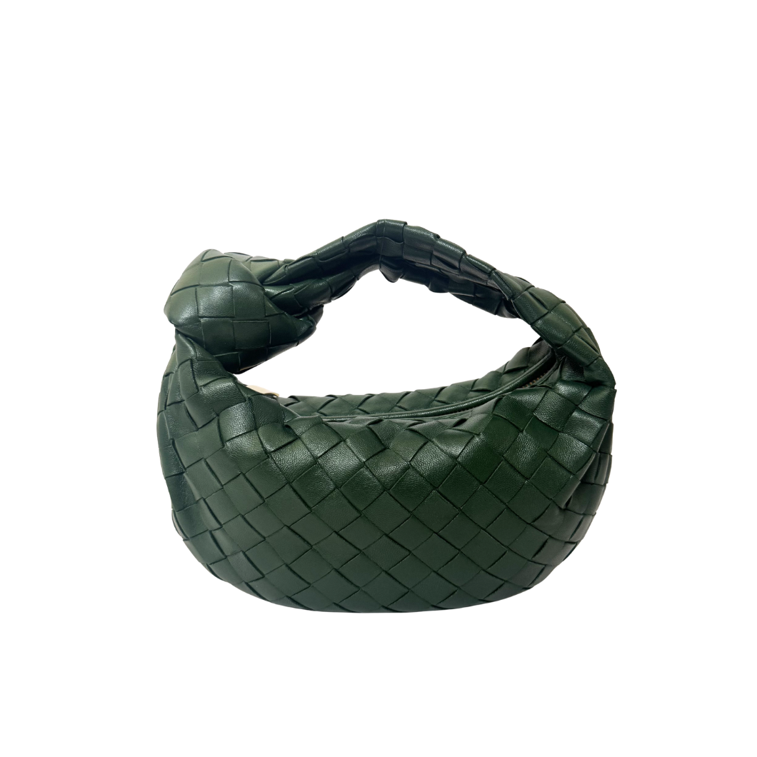 Bottega Veneta Mini Jodie Bag in Forest Green Intrecciato Lambskin