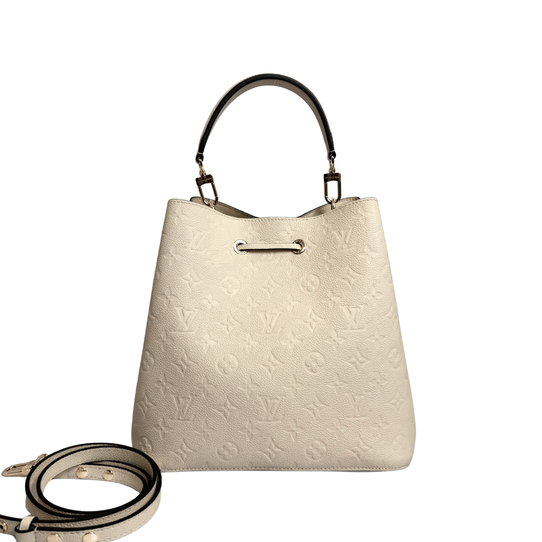 Louis Vuitton NeoNoe Bucket Bag in Crème Empreinte Leather