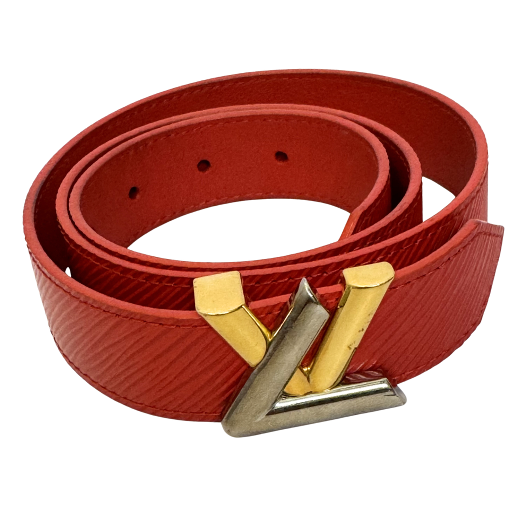 Louis Vuitton Twist Red Epi Leather Belt - Size 80 cm