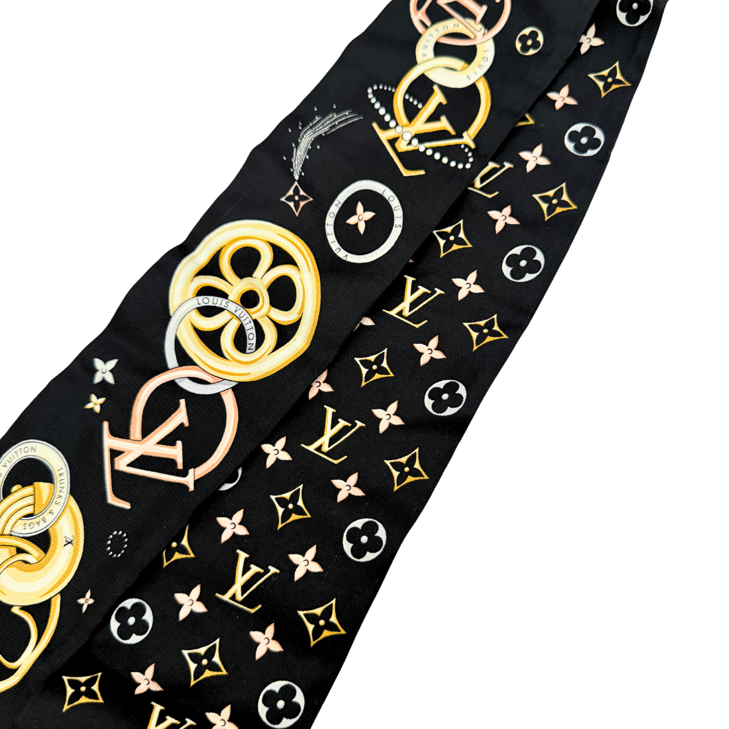 Louis Vuitton Vivienne and Beyond Silk Bandeau in Black