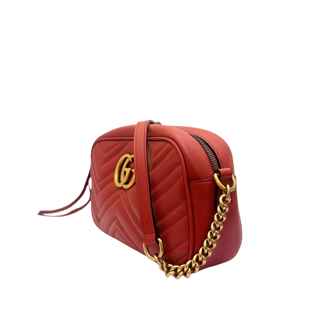Gucci Red Marmont Small Camera Bag