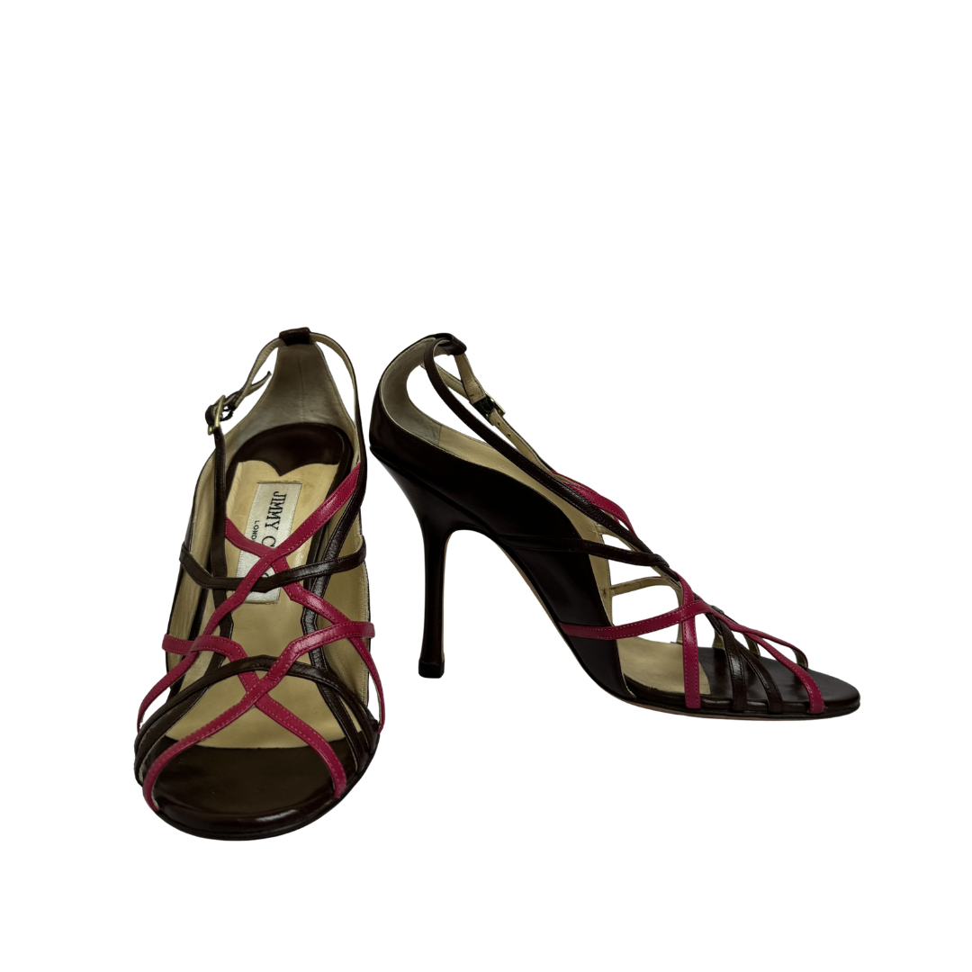 Jimmy Choo Esther Strappy Wrap Heels - Size 36.5