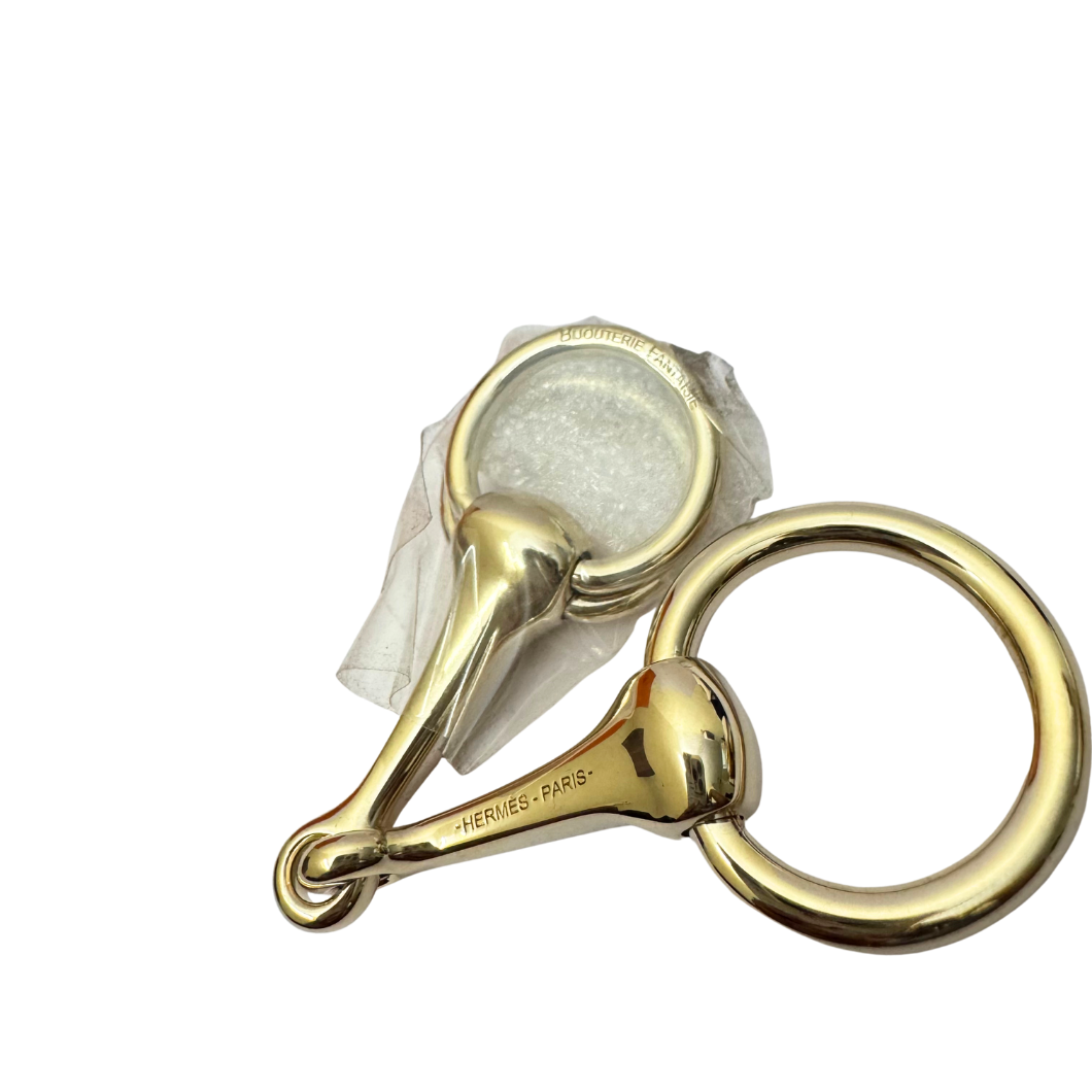 Hermès Mors Scarf Ring in Yellow Gold Tone