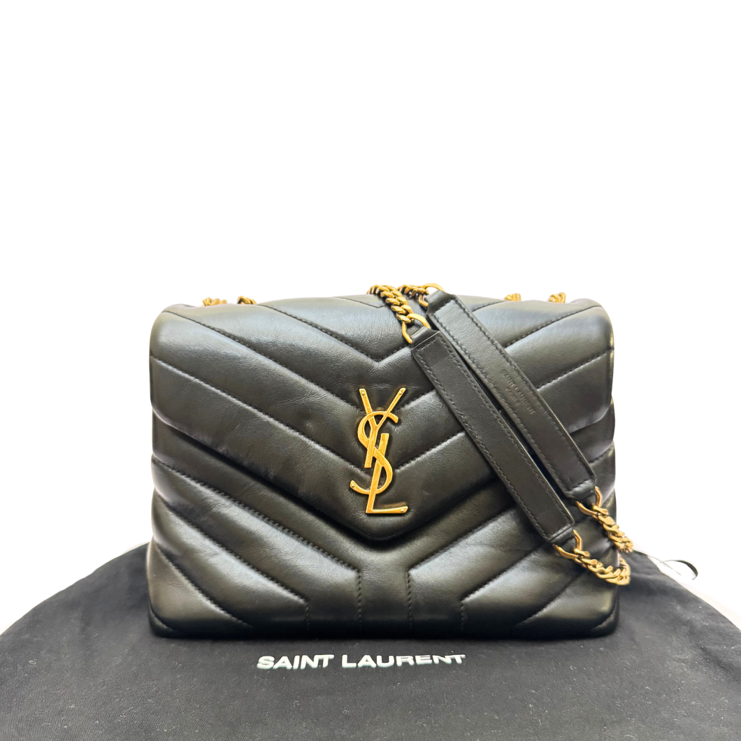 Saint Laurent Small LouLou Bag in Black Quilted Leather
