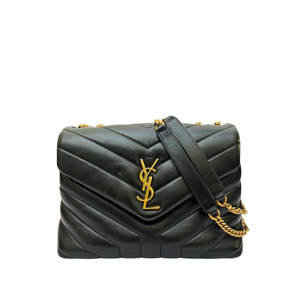 Saint Laurent Small LouLou Bag in Black Quilted Leather