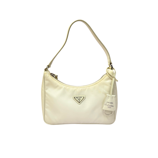 Prada Re-Edition 2005 Mini Hobo Bag in White Re-Nylon