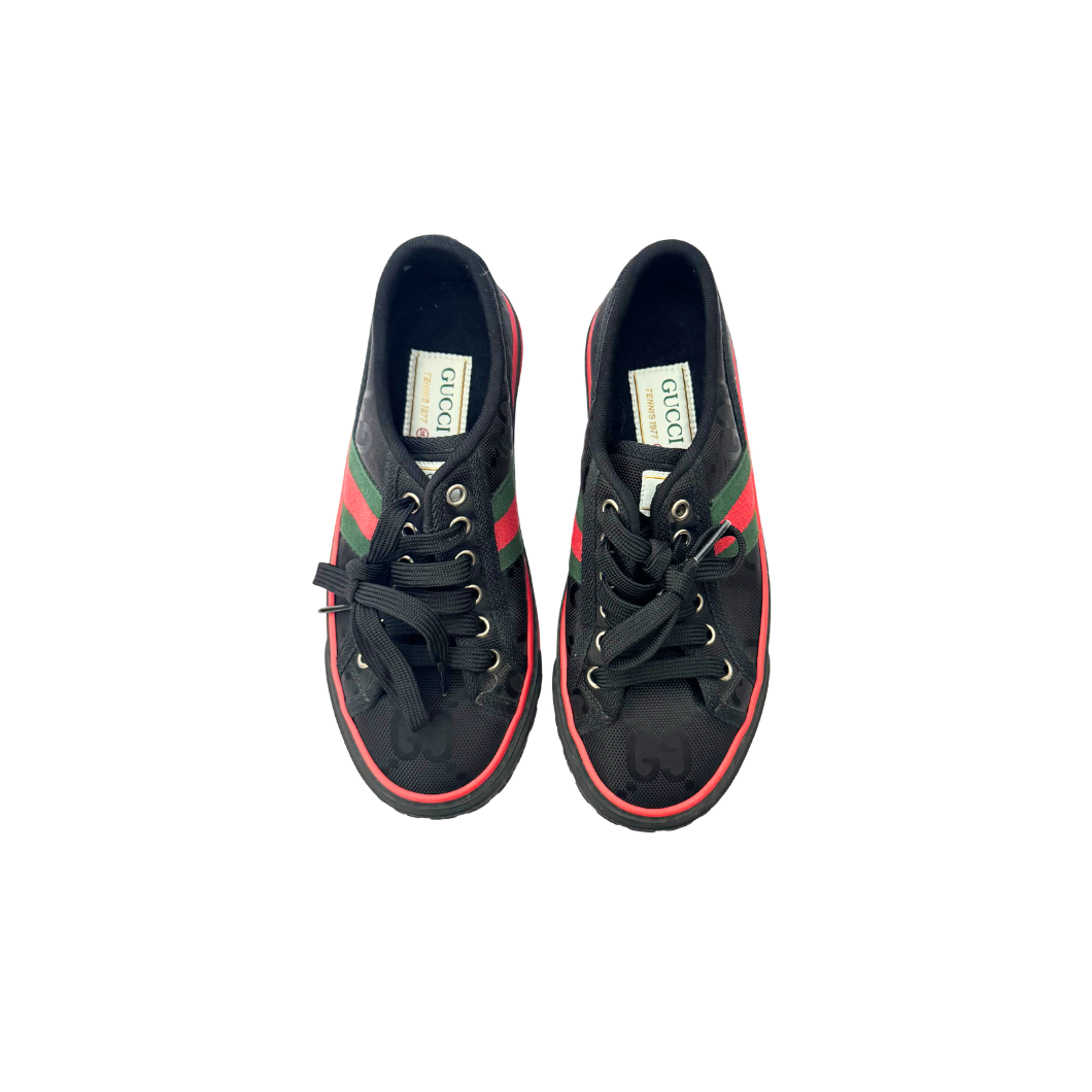 Gucci GG Canvas Low-Top Sneakers in Black, Size 35