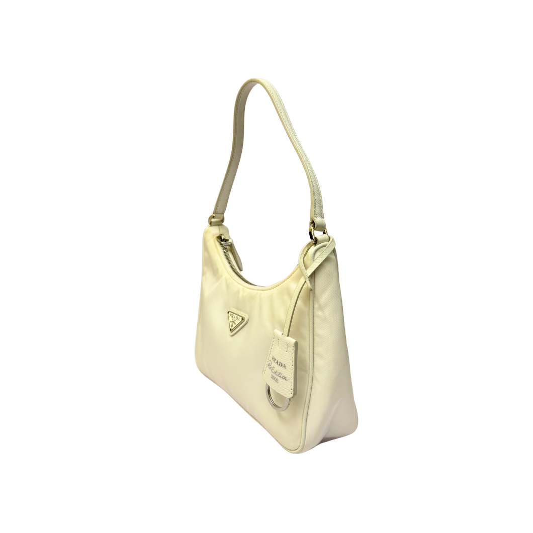 Prada Re-Edition 2005 Mini Hobo Bag in White Re-Nylon