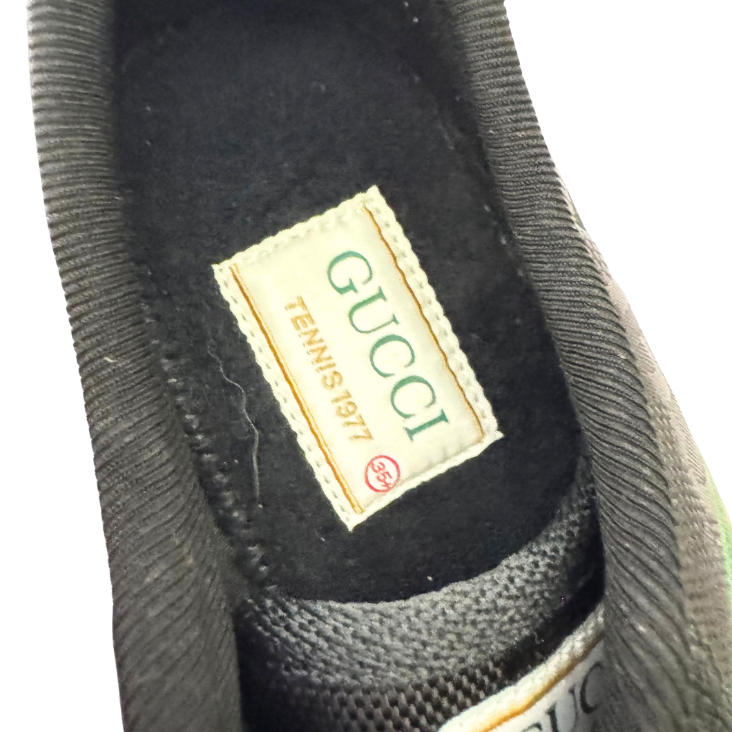 Gucci GG Canvas Low-Top Sneakers in Black, Size 35