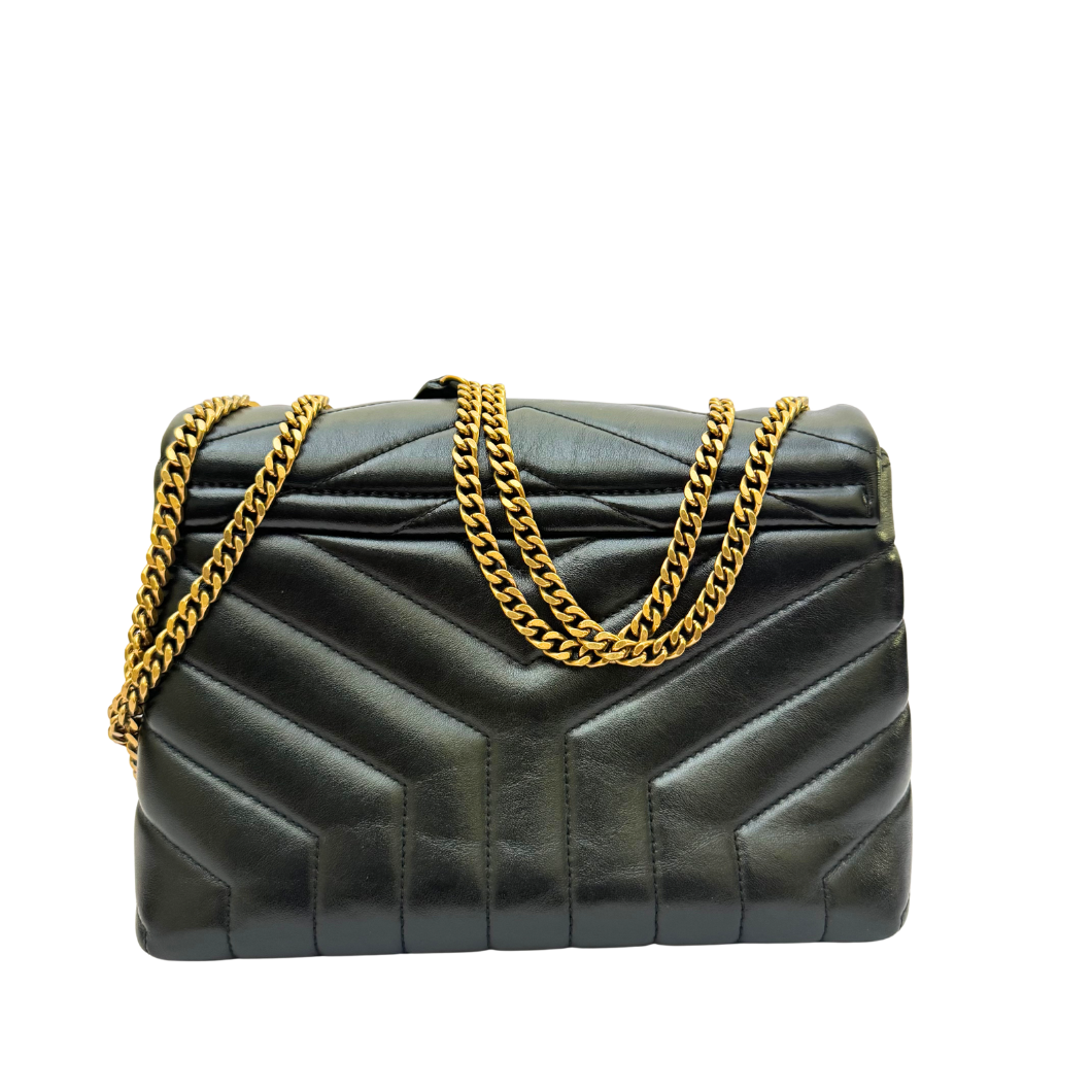 Saint Laurent Small LouLou Bag in Black Quilted Leather