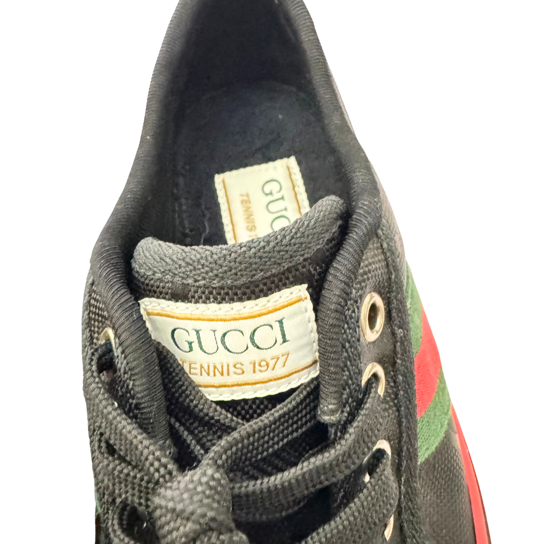 Gucci GG Canvas Low-Top Sneakers in Black, Size 35