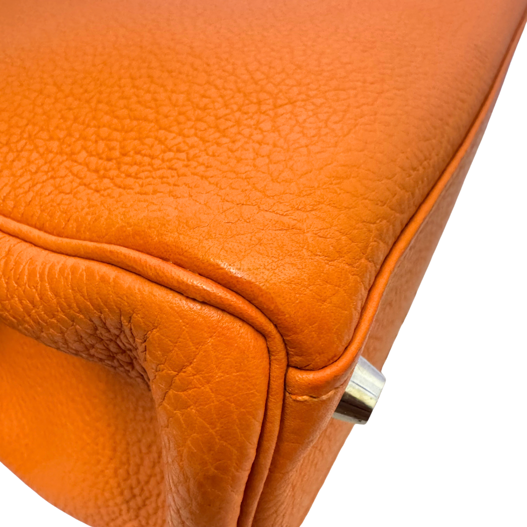 Hermès Kelly 35 Retourné in Orange Clemence Leather