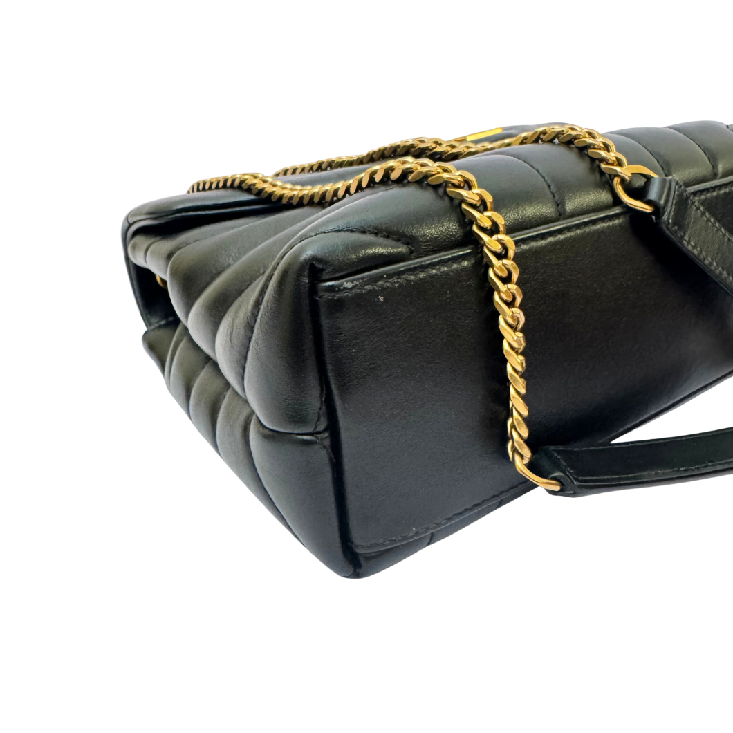Saint Laurent Small LouLou Bag in Black Quilted Leather