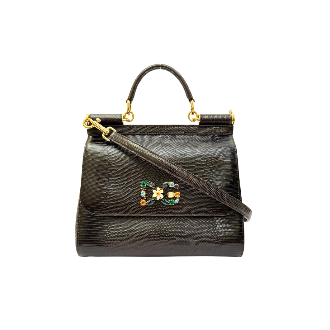 Dolce & Gabbana Sicily Handbag in Brown Leather