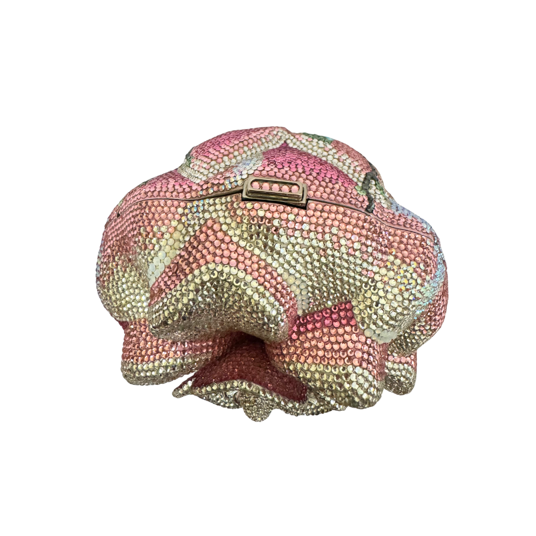 Judith Leiber Flower Minaudière Clutch in Rose Crystal