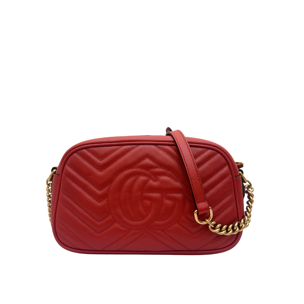 Gucci Red Marmont Small Camera Bag