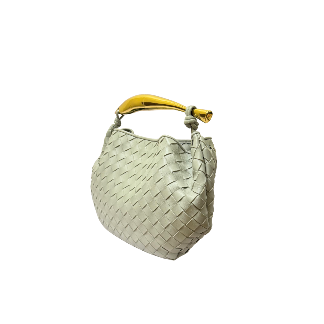 Bottega Veneta Medium Sardine Top Handle Bag in Sage Grey