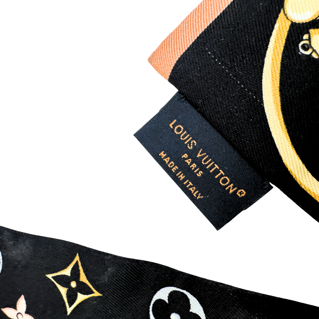 Louis Vuitton Vivienne and Beyond Silk Bandeau in Black