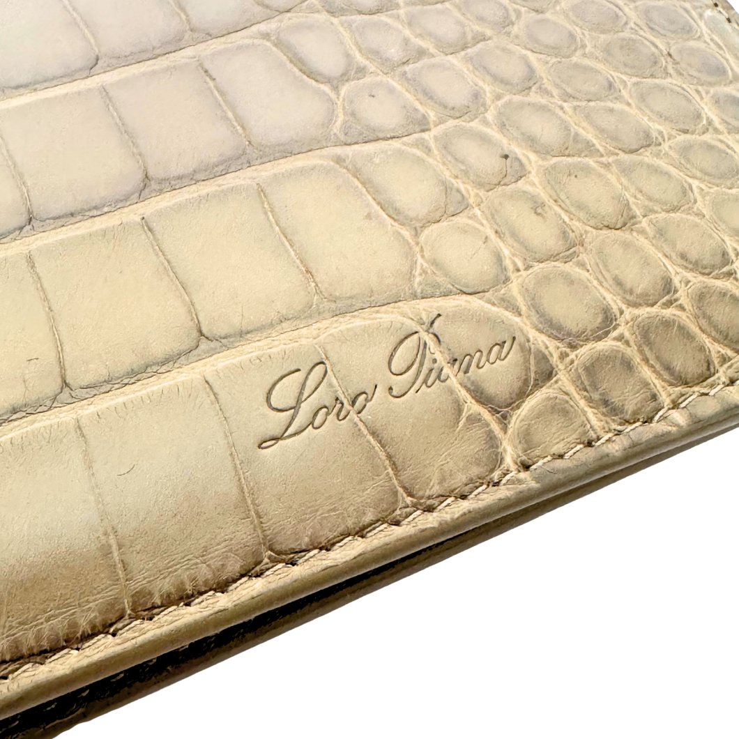 Loro Piana Bifold Wallet in Olive Green Alligator Leather
