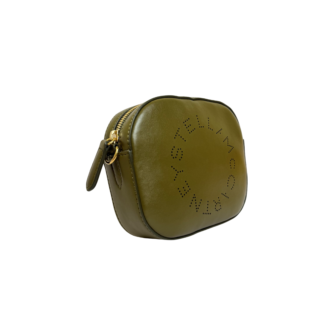 Stella McCartney Eco Soft Logo Camera Bag in Olive Green