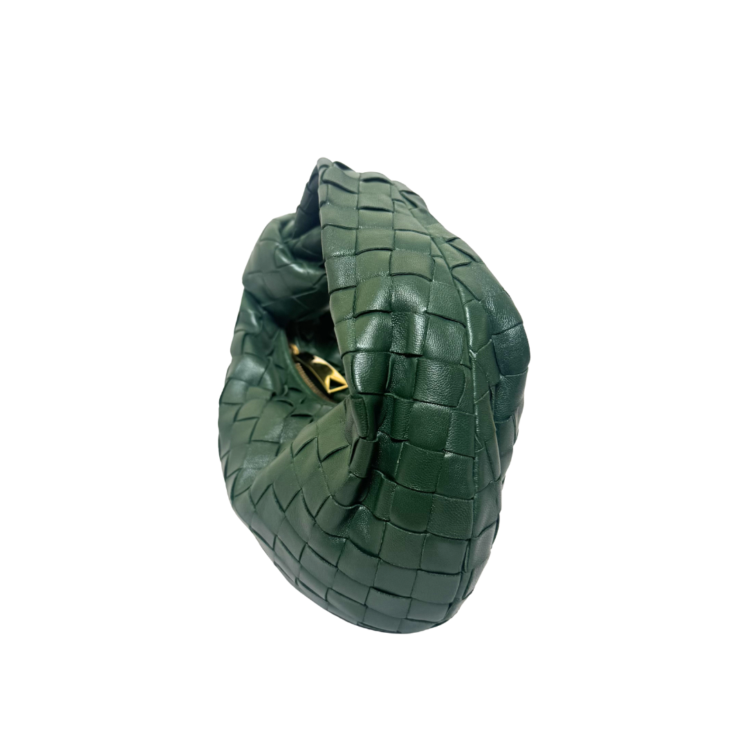 Bottega Veneta Mini Jodie Bag in Forest Green Intrecciato Lambskin