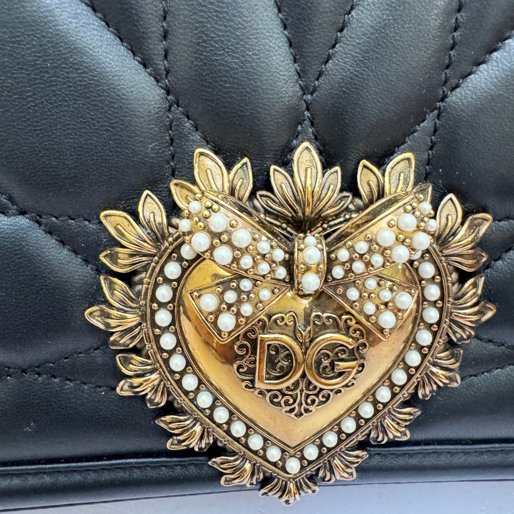 Dolce & Gabbana Devotion Bag in Black Quilted Leather