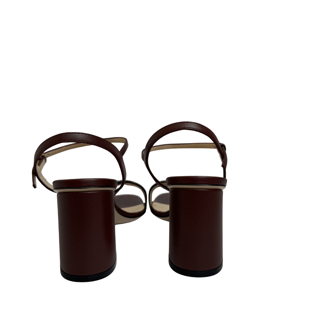 Gucci GG Marmont Leather Sandals in Burgundy - Size 36.5
