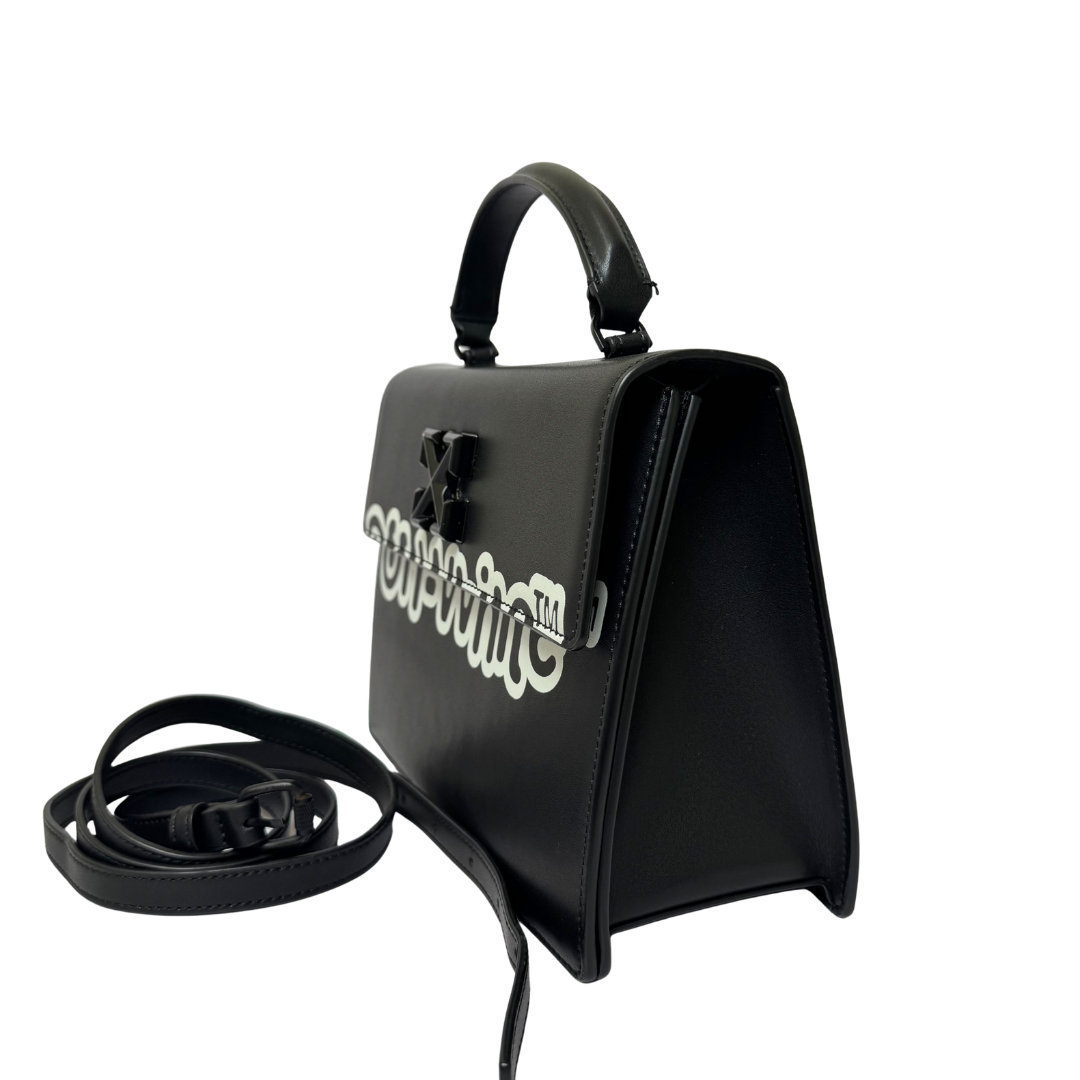 Off-White Jitney Bag in Black Calfskin Leather