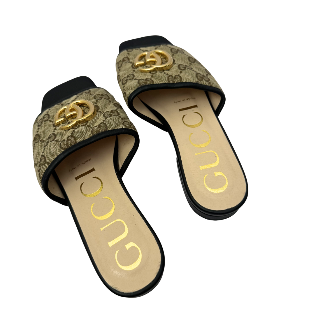 Gucci GG Marmont Matelassé Slides - Size 35.5