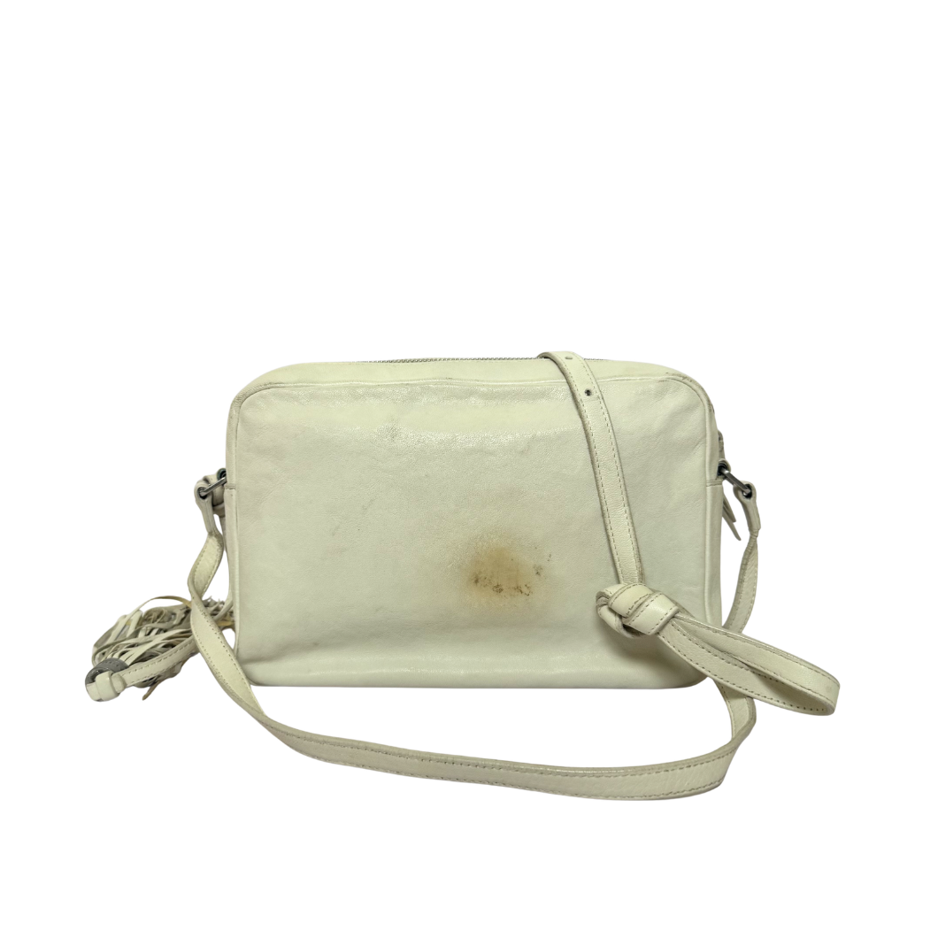 Saint Laurent Lou Camera Bag in White Leather
