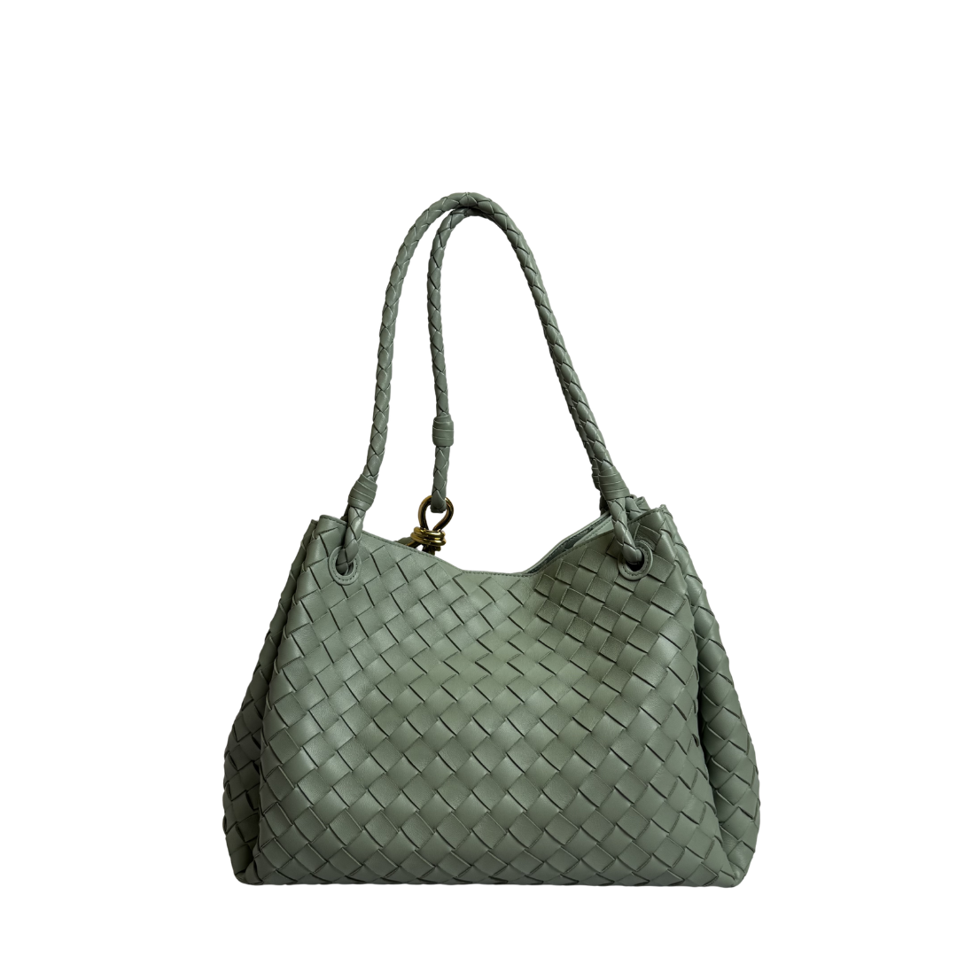 Bottega Veneta Parachute Bag in Sage Leather