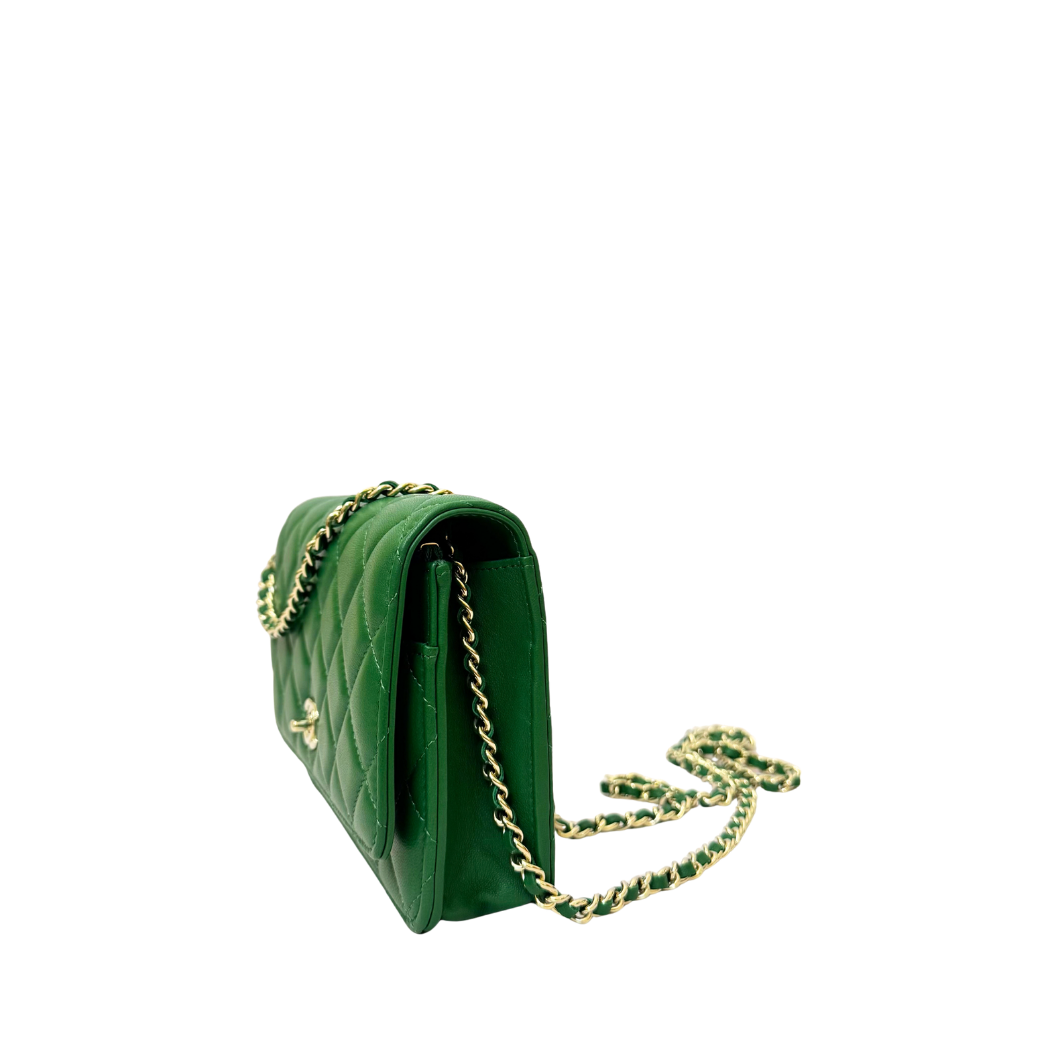 Chanel Wallet on Chain in Green Quilted Leather