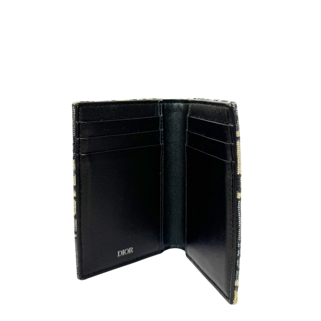 Dior Men's Bi-Fold Oblique Jacquard Card Holder
