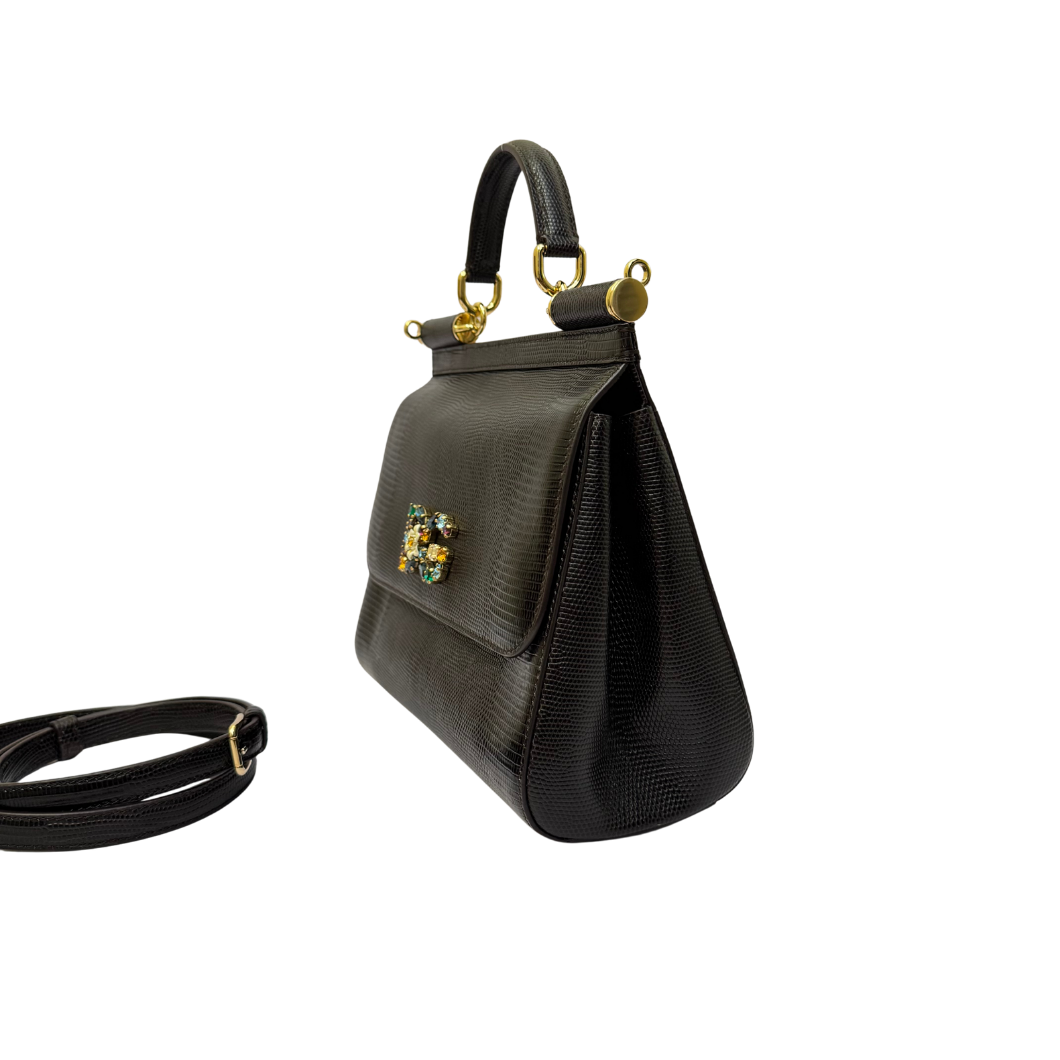 Dolce & Gabbana Sicily Handbag in Brown Leather