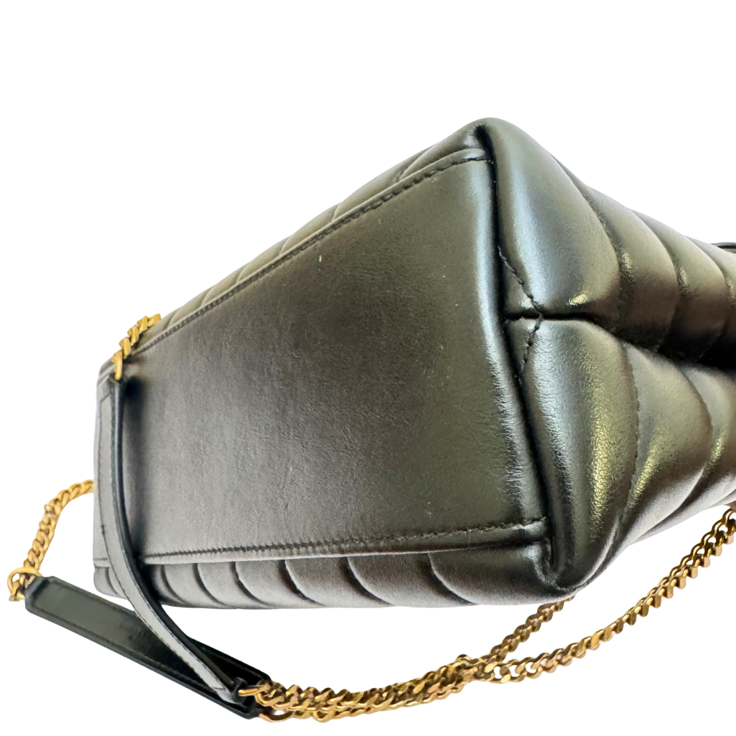 Saint Laurent Small LouLou Bag in Black Quilted Leather
