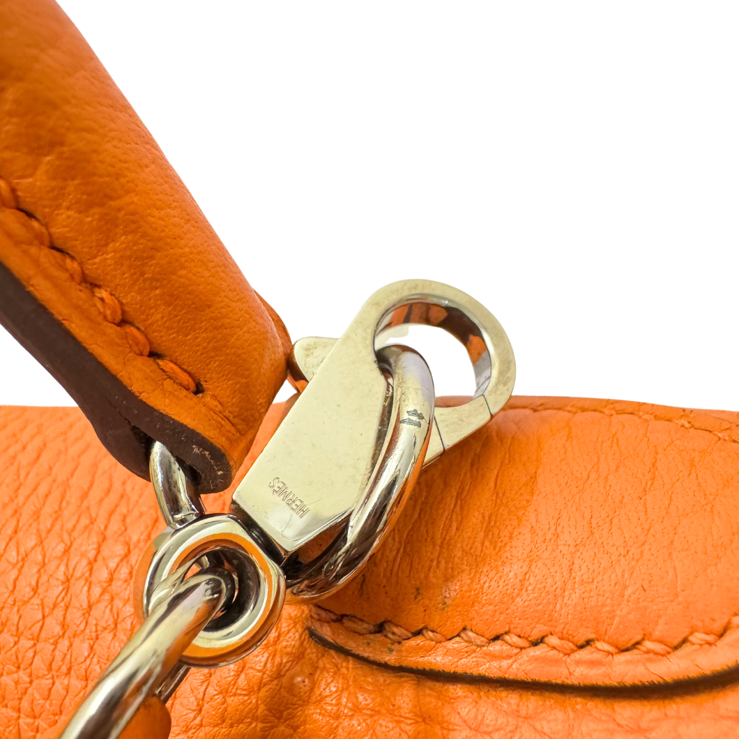 Hermès Kelly 35 Retourné in Orange Clemence Leather