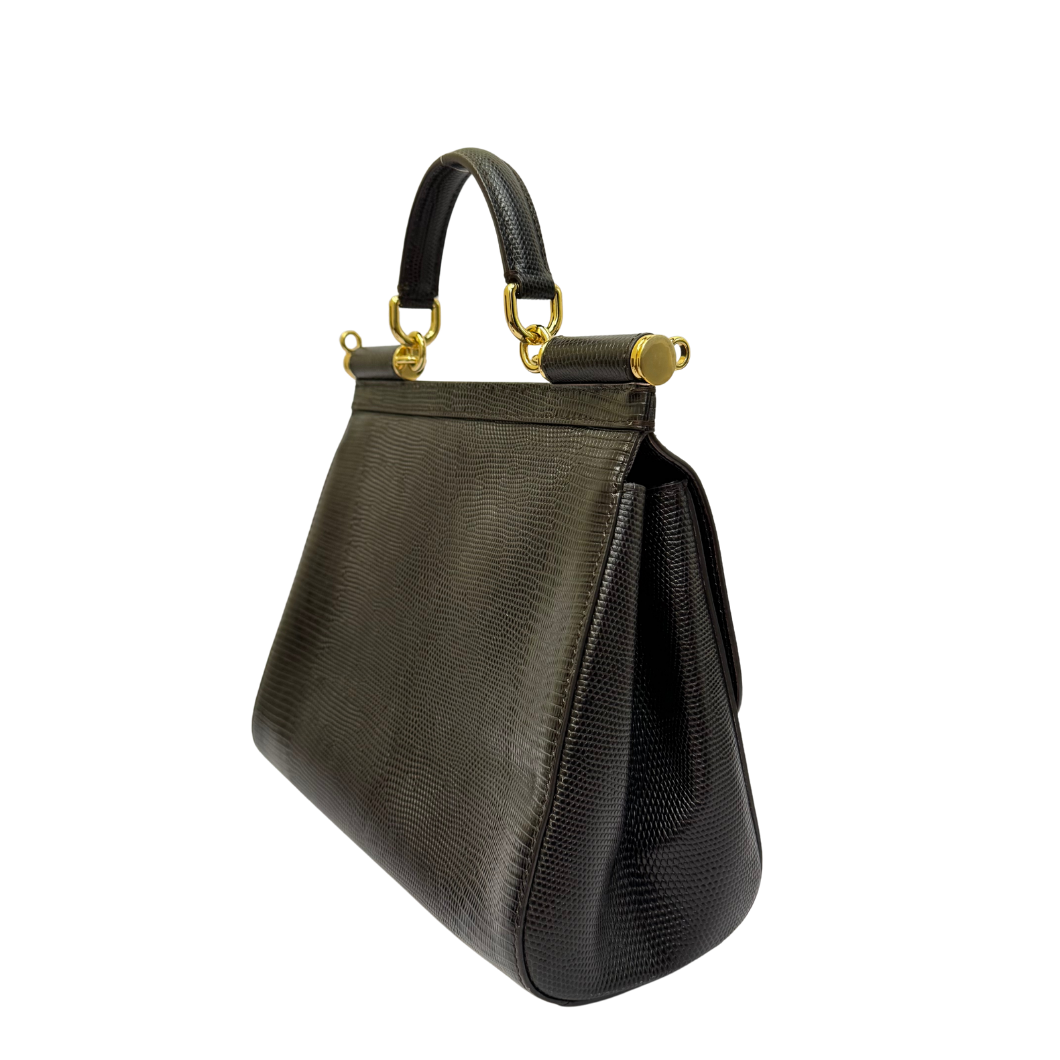 Dolce & Gabbana Sicily Handbag in Brown Leather