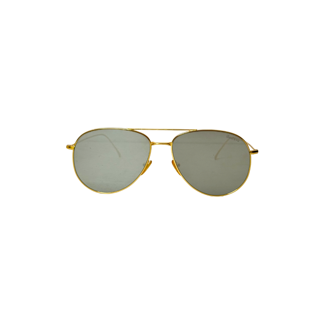 Illesteva Mirrored Aviator Sunglasses in Brown