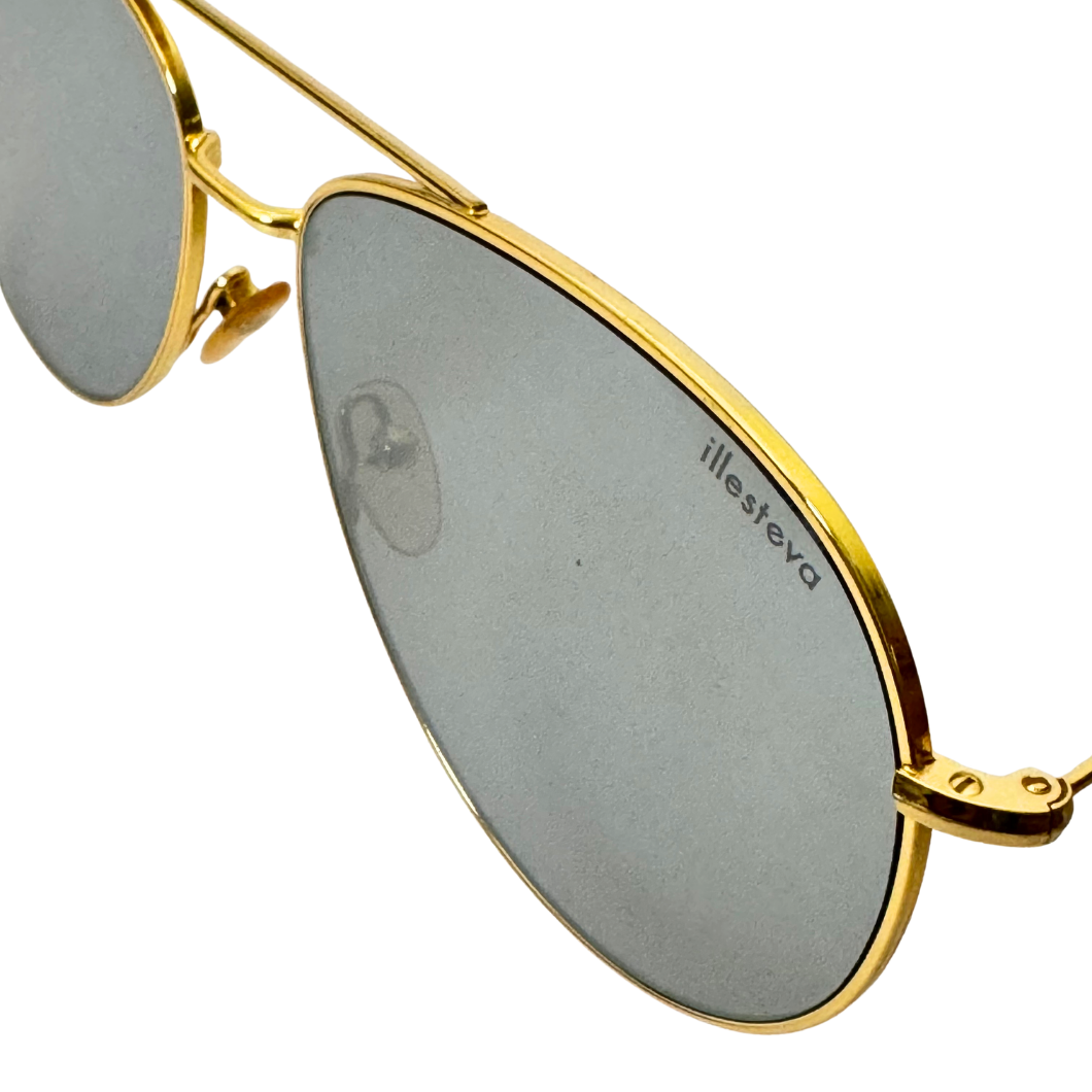 Illesteva Mirrored Aviator Sunglasses in Brown
