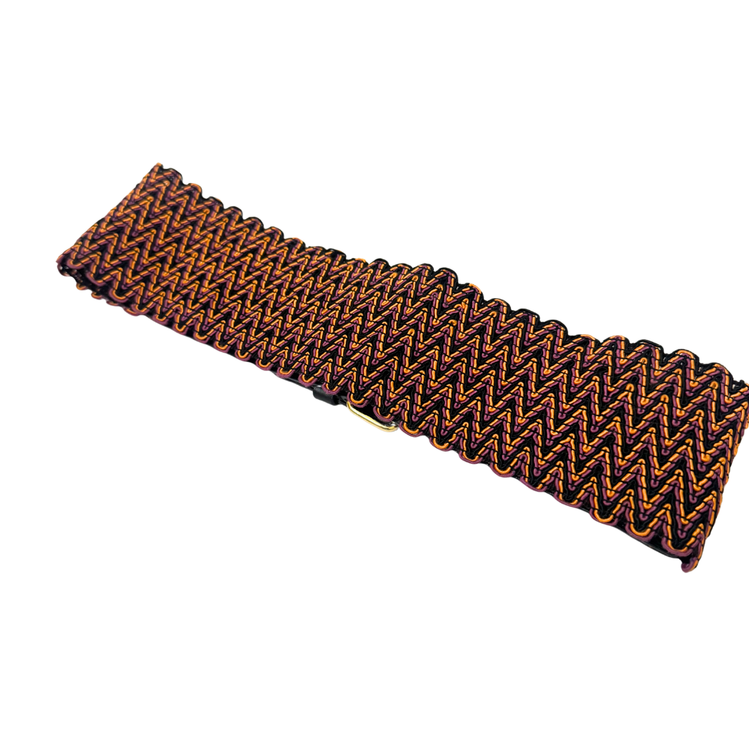 Missoni Wide Waist Belt in Black with Multicolour Trim, Size 30