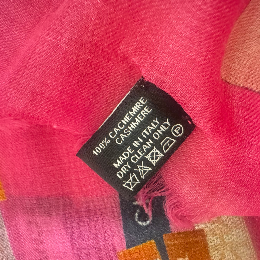 Chanel Labels Print Scarf in Pink