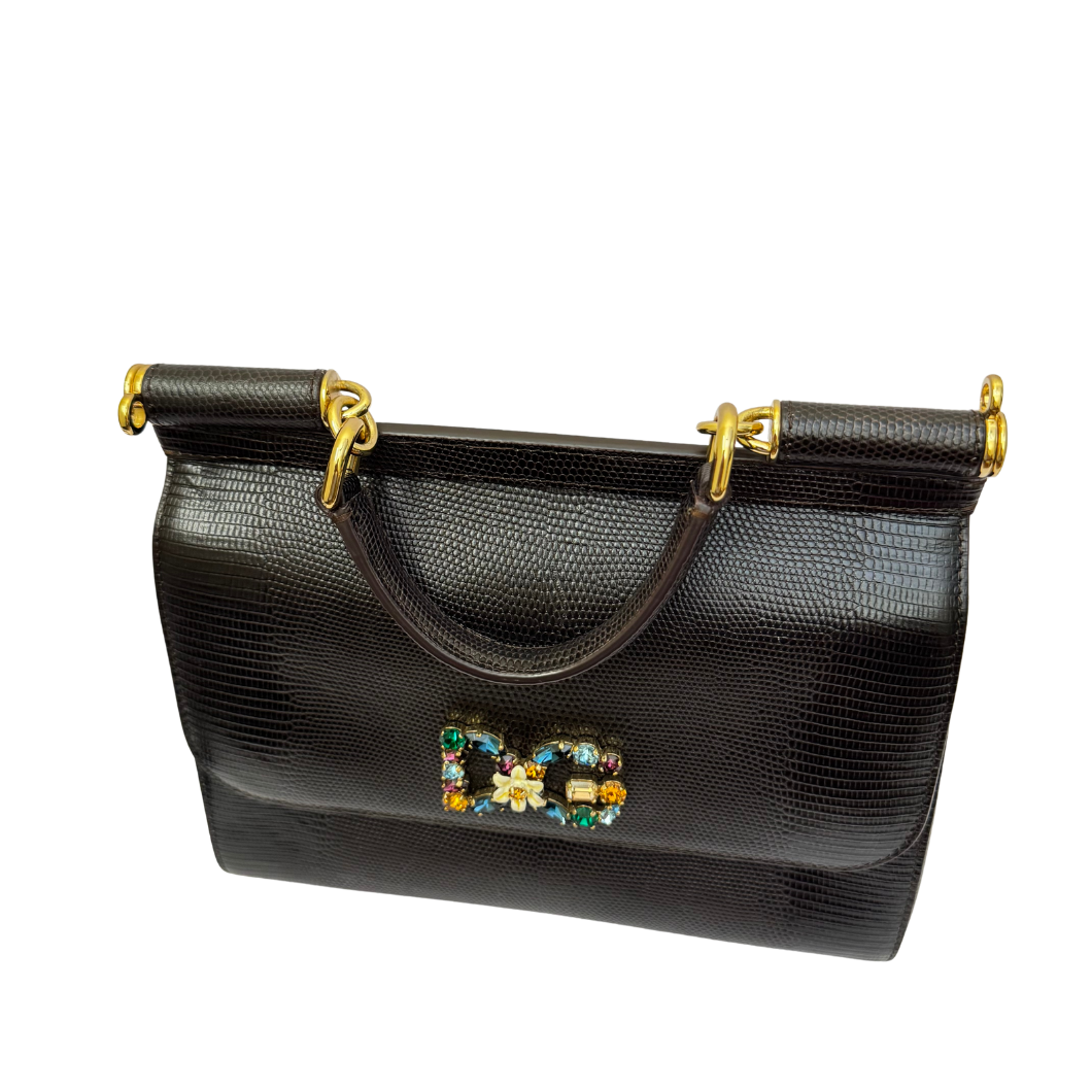 Dolce & Gabbana Sicily Handbag in Brown Leather