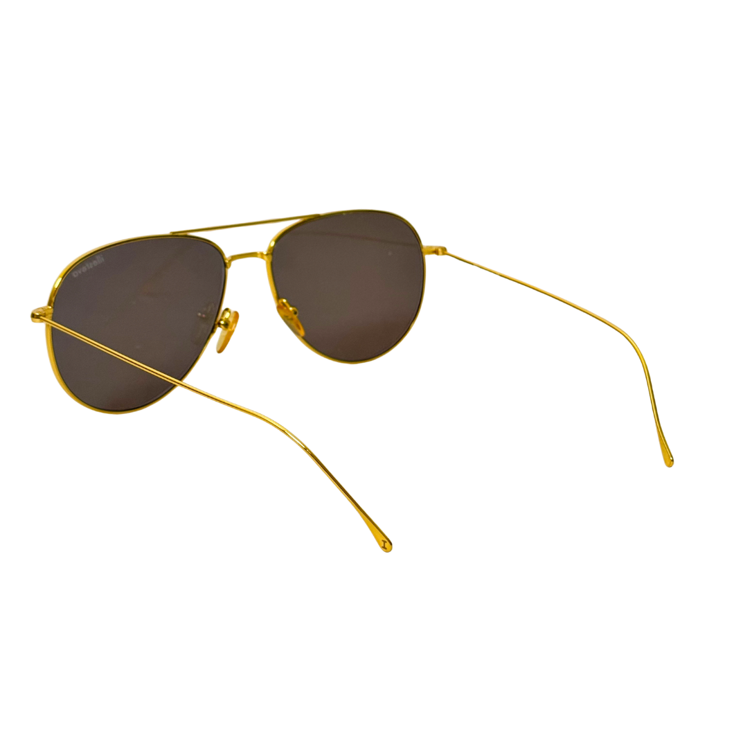 Illesteva Mirrored Aviator Sunglasses in Brown