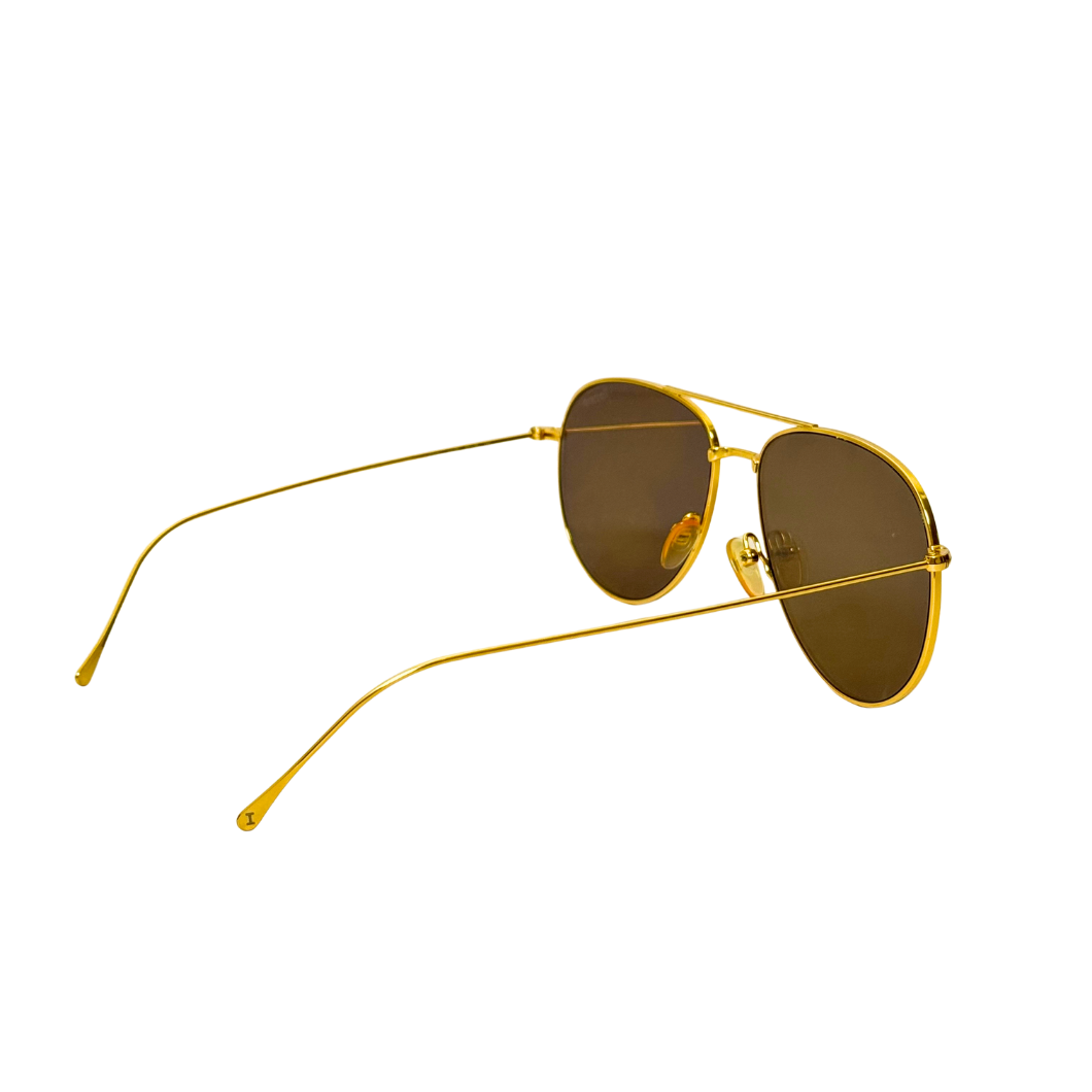 Illesteva Mirrored Aviator Sunglasses in Brown